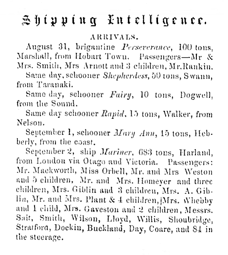 Margaret McGavestonWellington Independent, Volume VI, Issue 511, 4 September 1850